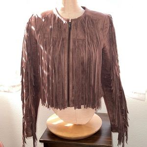 NEW!  BCBG MAX AZRIA Toffee Fringed Jacket